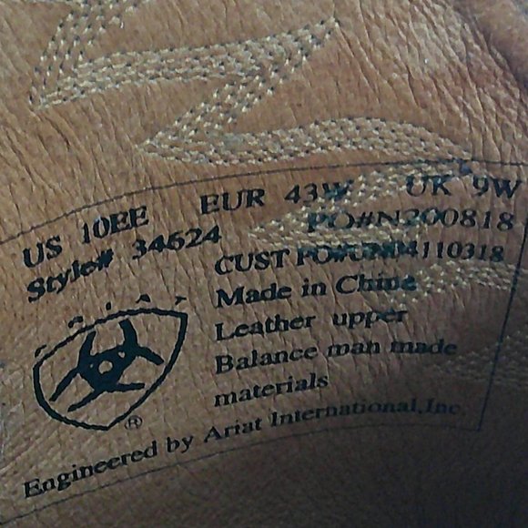 Ariat Leather Western Country Classic Rancher Boots Size 10 EE | Extra Wide - Picture 5 of 11